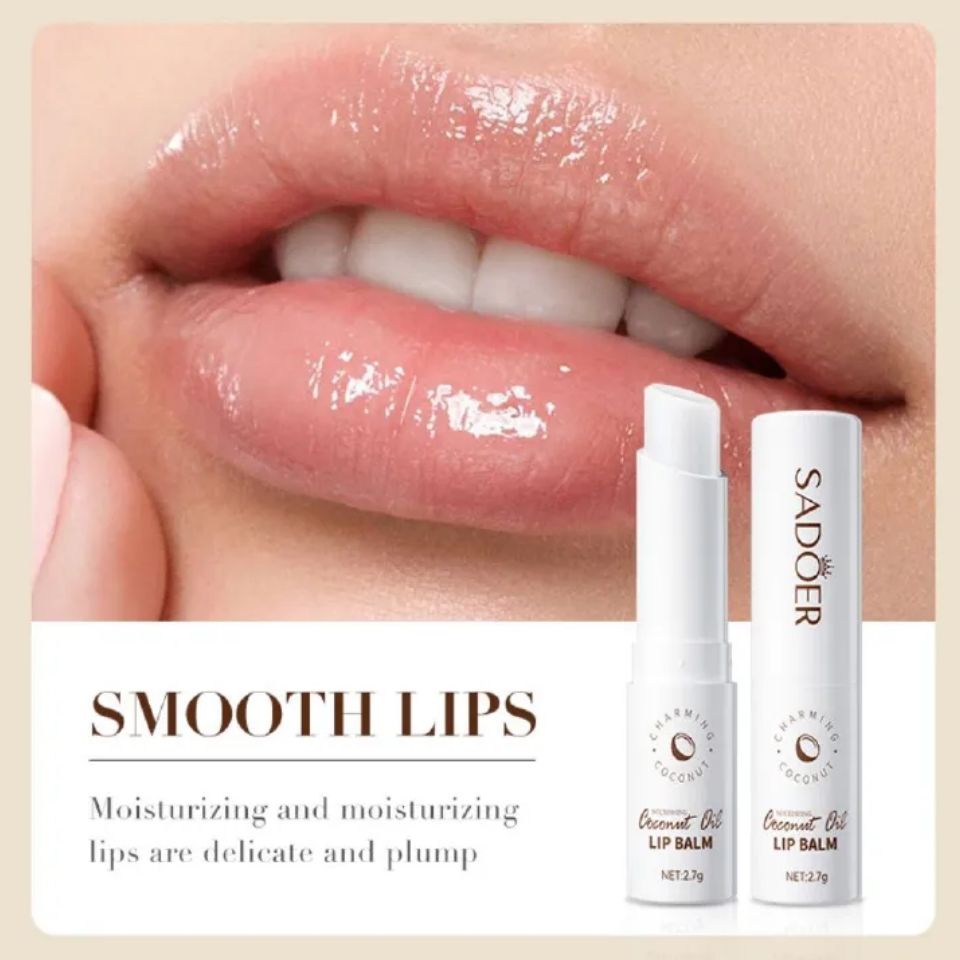 SADOER Coconut Brightening Lip Balm Moisturizing Anti Cracking Hydrating Repair Nourishing Soothing Lipstick gloss Lips Skin Care Products lipbalm