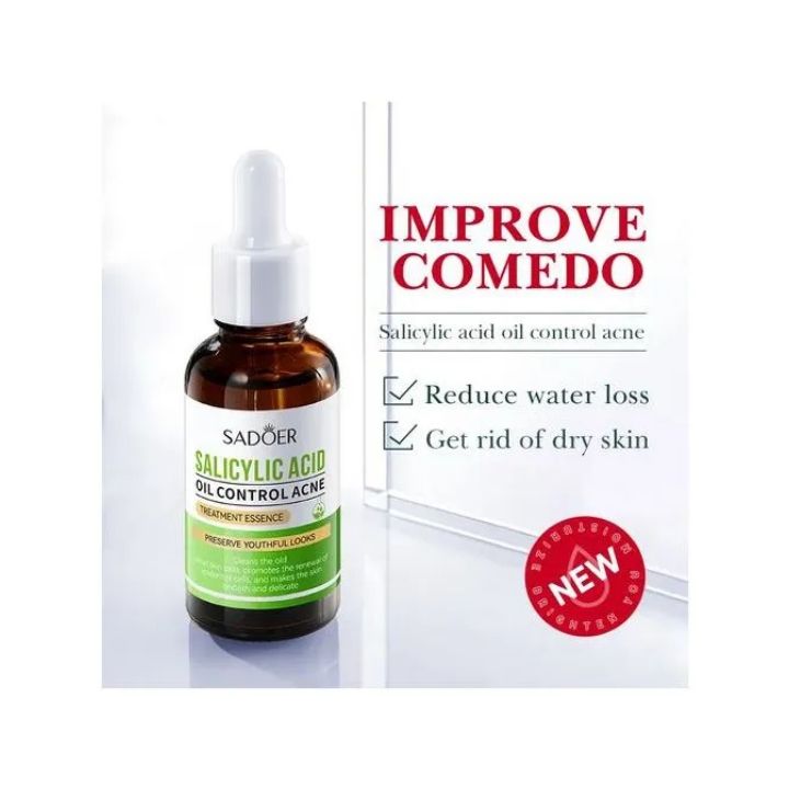 2 Pieces, Acne Repair Salicylic Acid AHA BHA Serum + Salicylic Acid Acne Treatment Essence Like Vitamin C, Face Moisturizing, Face Brightening, Anti wrinkles, Anti Aging, Removes acne, Treat Pimples