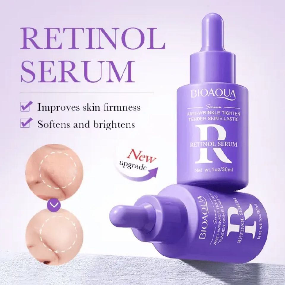 Retinol Essence, Retinol Face Serum for Anti Wrinkles, Anti Ageing, Skin Repair Essence, Fades Fine Lines, Can Combine with Vitamin C, Nourishes the Skin maintaining a Youthful Tender Skin