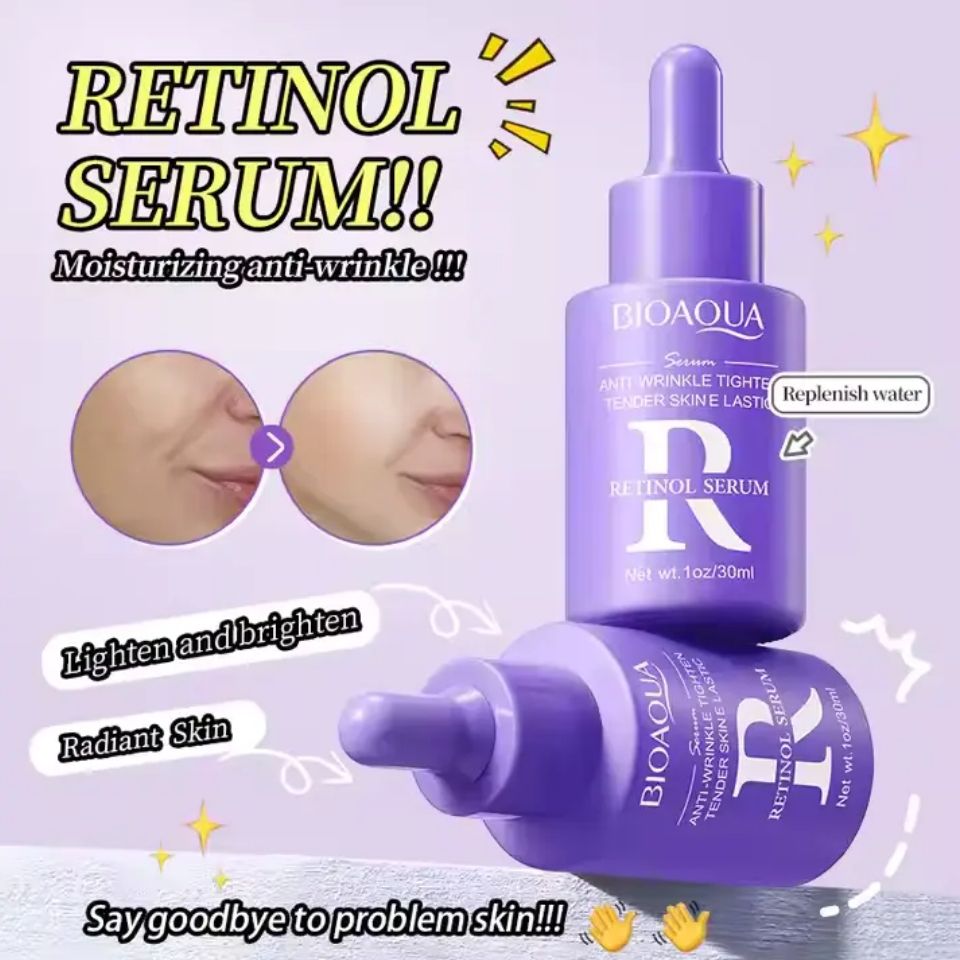 Retinol Essence, Retinol Face Serum for Anti Wrinkles, Anti Ageing, Skin Repair Essence, Fades Fine Lines, Can Combine with Vitamin C, Nourishes the Skin maintaining a Youthful Tender Skin
