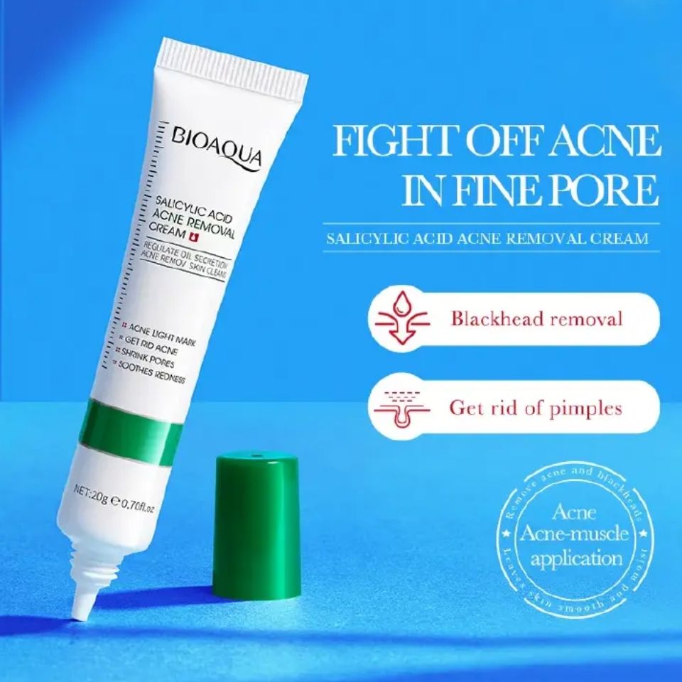 3 Pieces, Salicylic Acid Cleanser + Salicylic Acne Removal Cream (20g) + Salicylic Acid Acne Removal Essence, Shrink Pores, Eliminate Pimples, Can combine With Vitamin C, Regulate Oil Secretion, Clean