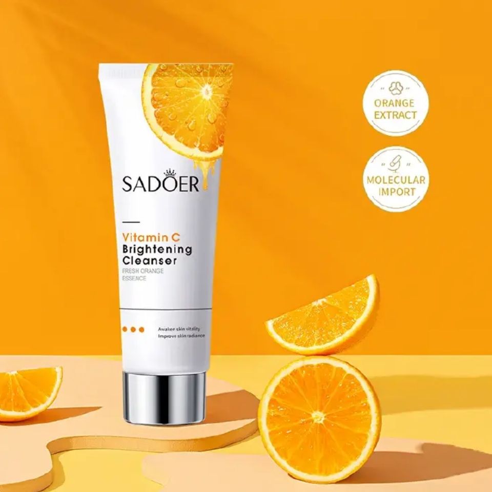 2 in 1 Vitamin C Face Brightening Face Cleanser + Salicylic Acid Acne Removal Cleanser, Regulates Oil Secretion Eliminating Pimples, Black Heads, Pimples, Acne , Fades Acne Marks, Brightens Face