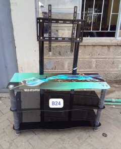 Classy Glass tampered TV Stand with TV Mount....easy to mount
