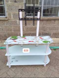 Classy Glass tampered TV Stand with TV Mount....easy to mount