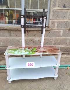 Classy Glass tampered TV Stand with TV Mount....easy to mount