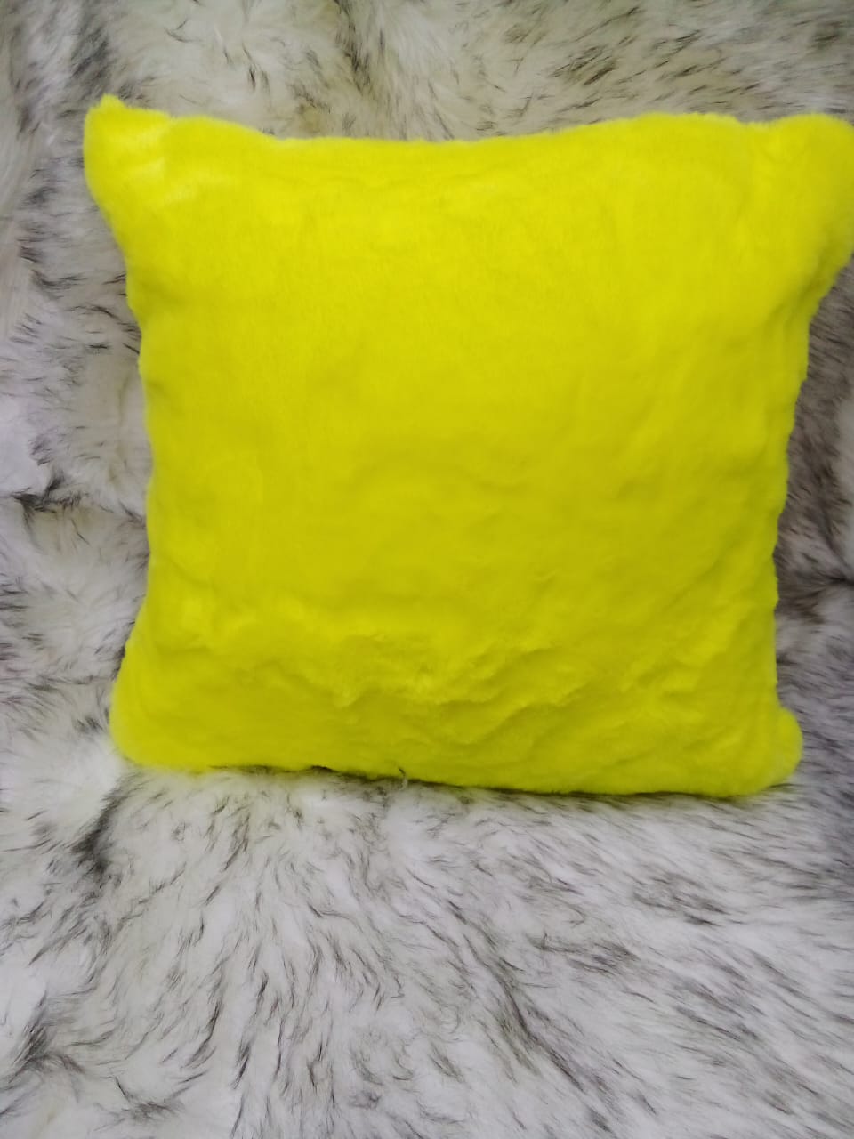 Set of 6pcs classy Rabbit fur smooth throw pillows cases