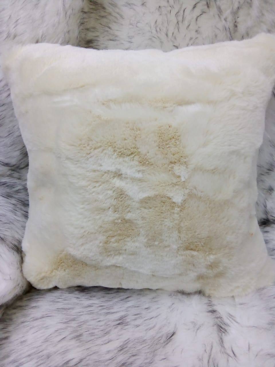 Set of 6pcs classy Rabbit fur smooth throw pillows cases