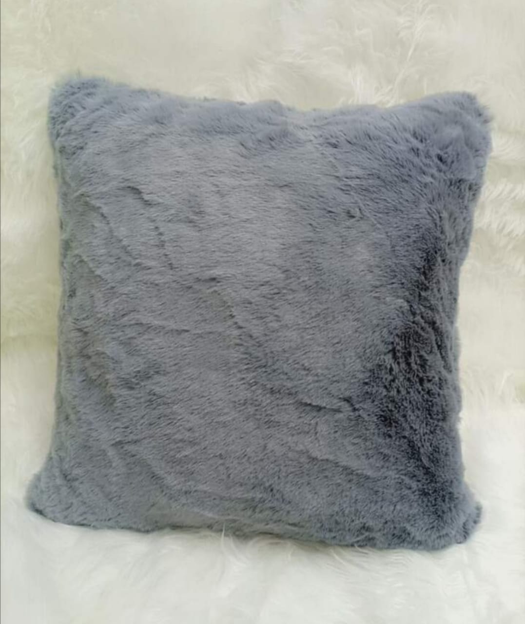 Set of 6pcs classy Rabbit fur smooth throw pillows cases