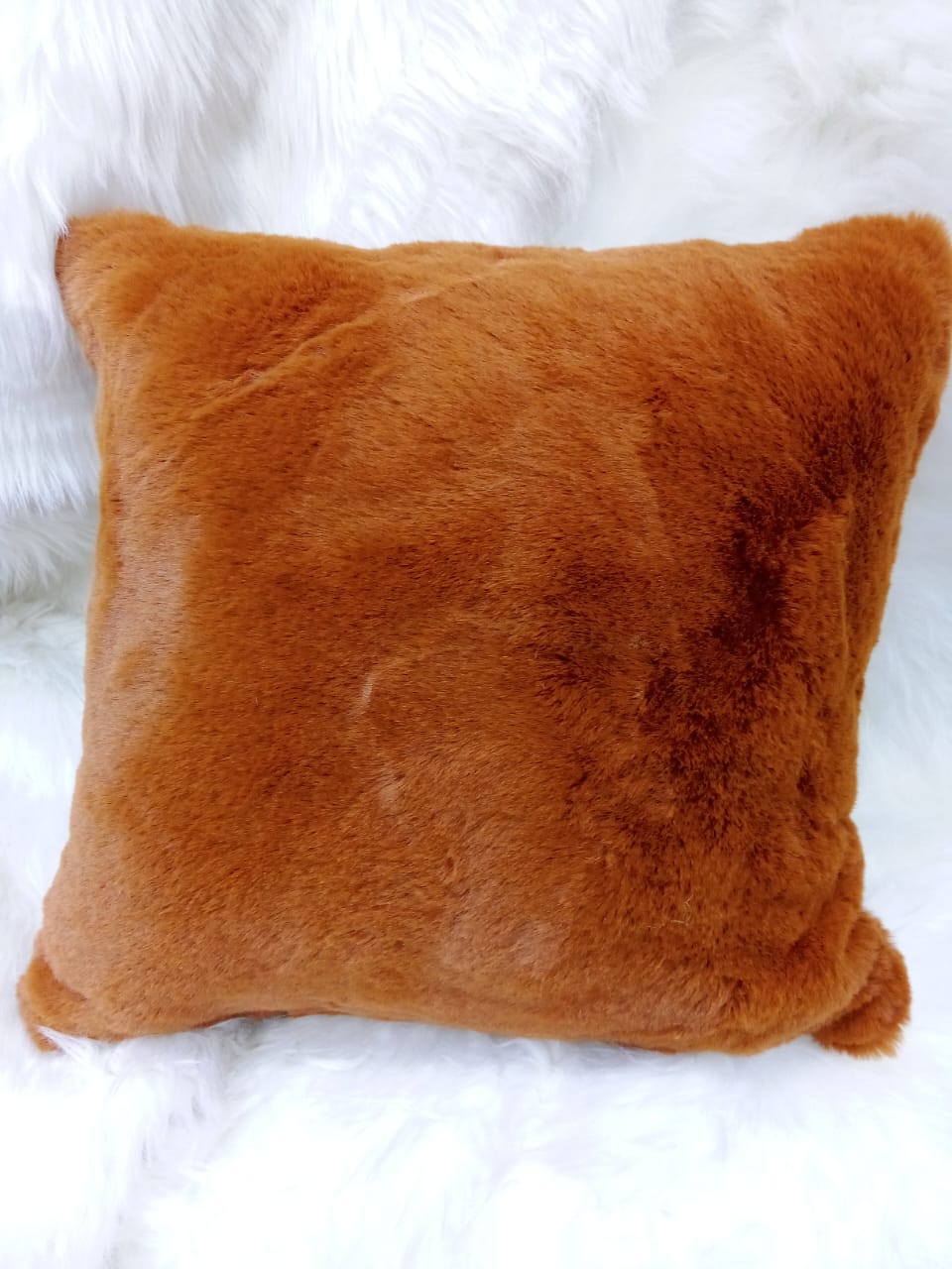 Set of 6pcs classy Rabbit fur smooth throw pillows cases