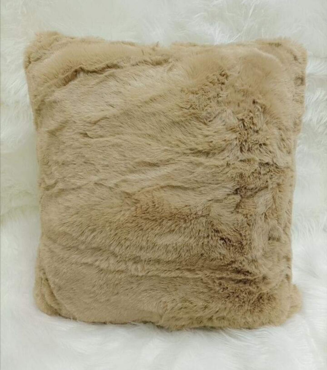 Set of 6pcs classy Rabbit fur smooth throw pillows cases