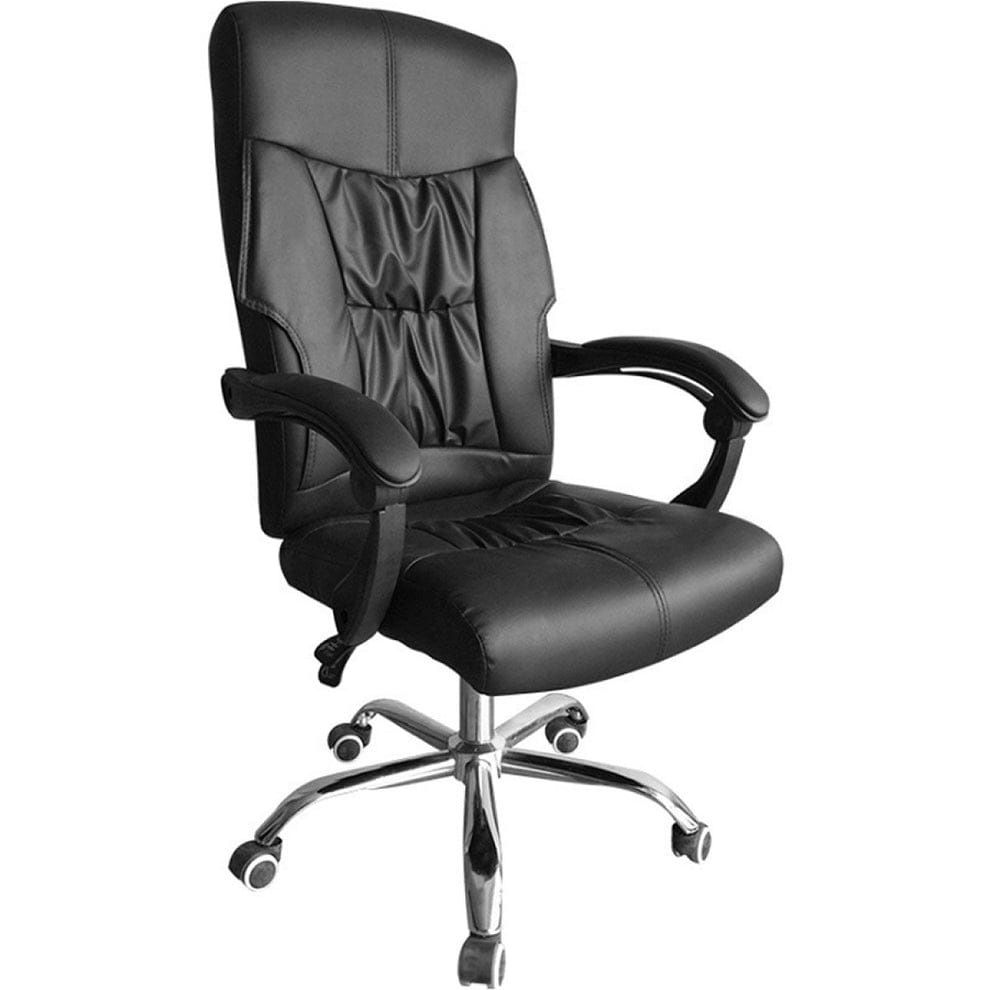 High back managerial leather office chair with rolling wheels