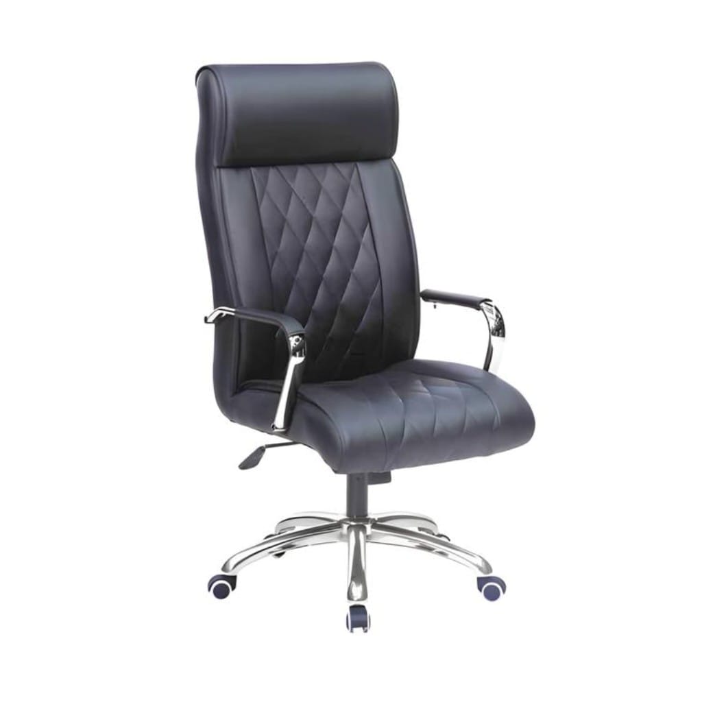 Quality High Back office leather chair with rolling wheels