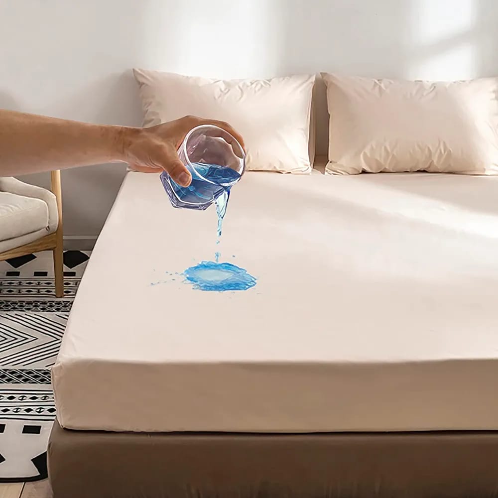 Waterproof fitted bedsheet/bambooo matress protector bedcover with elastic band terry oth...Hypoarllergenic...soft and comfortablefarbric with higher water/liquid absorption[6-12inch]deep pocket that