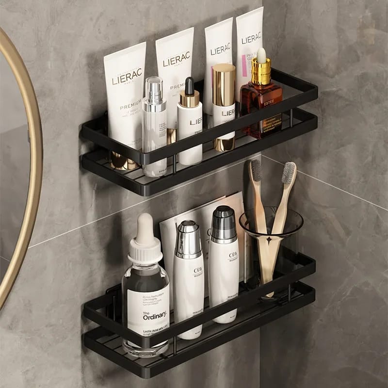 2pcs metallic Rectangular bathroom shower candy with self adhesive tapes