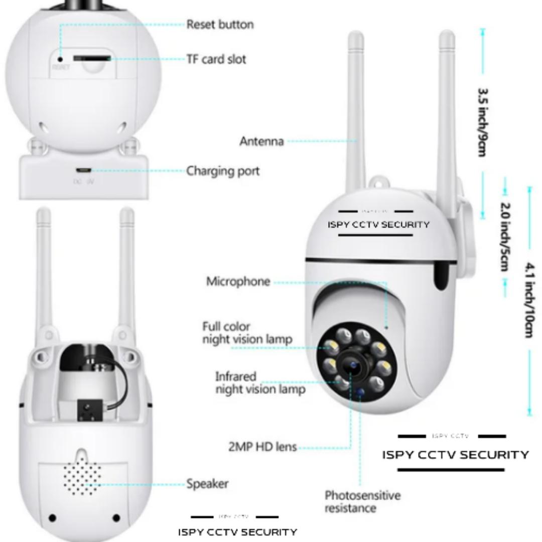 360 PTZ WIRELESS INDOOR OUTDOOR SMART WIFI IP CCTV SECURITY CAMERA AUTO TRACKING ROTATION