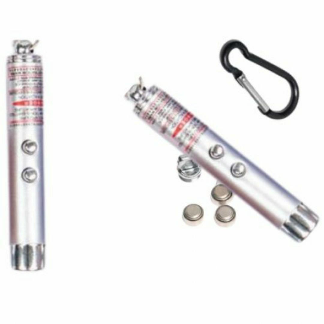 CAT TEASER TRAINER LASER LIGHT PEN KEYCHAIN (6 in 1) Flash light, SOS SIGNAL, UV FAKE MONEY DETECTOR