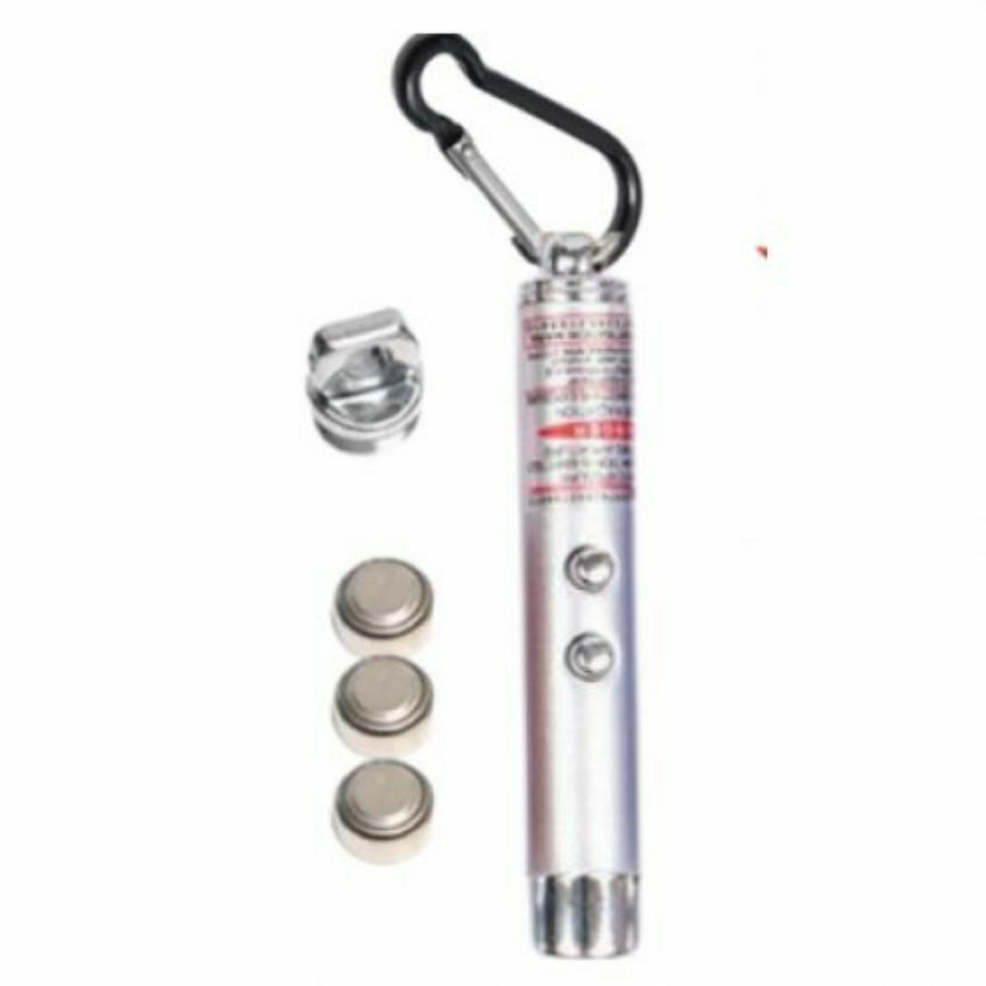 CAT TEASER TRAINER LASER LIGHT PEN KEYCHAIN (6 in 1) Flash light, SOS SIGNAL, UV FAKE MONEY DETECTOR