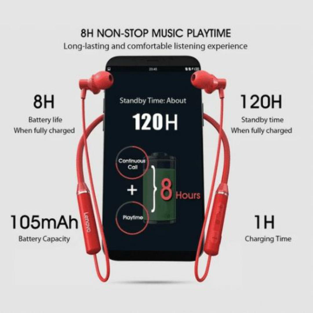 LENOVO HE05 BLUETOOTH 5.0 WIRELESS EARPHONE HEADSET WATERPROOF MAGNETIC NECKBAND