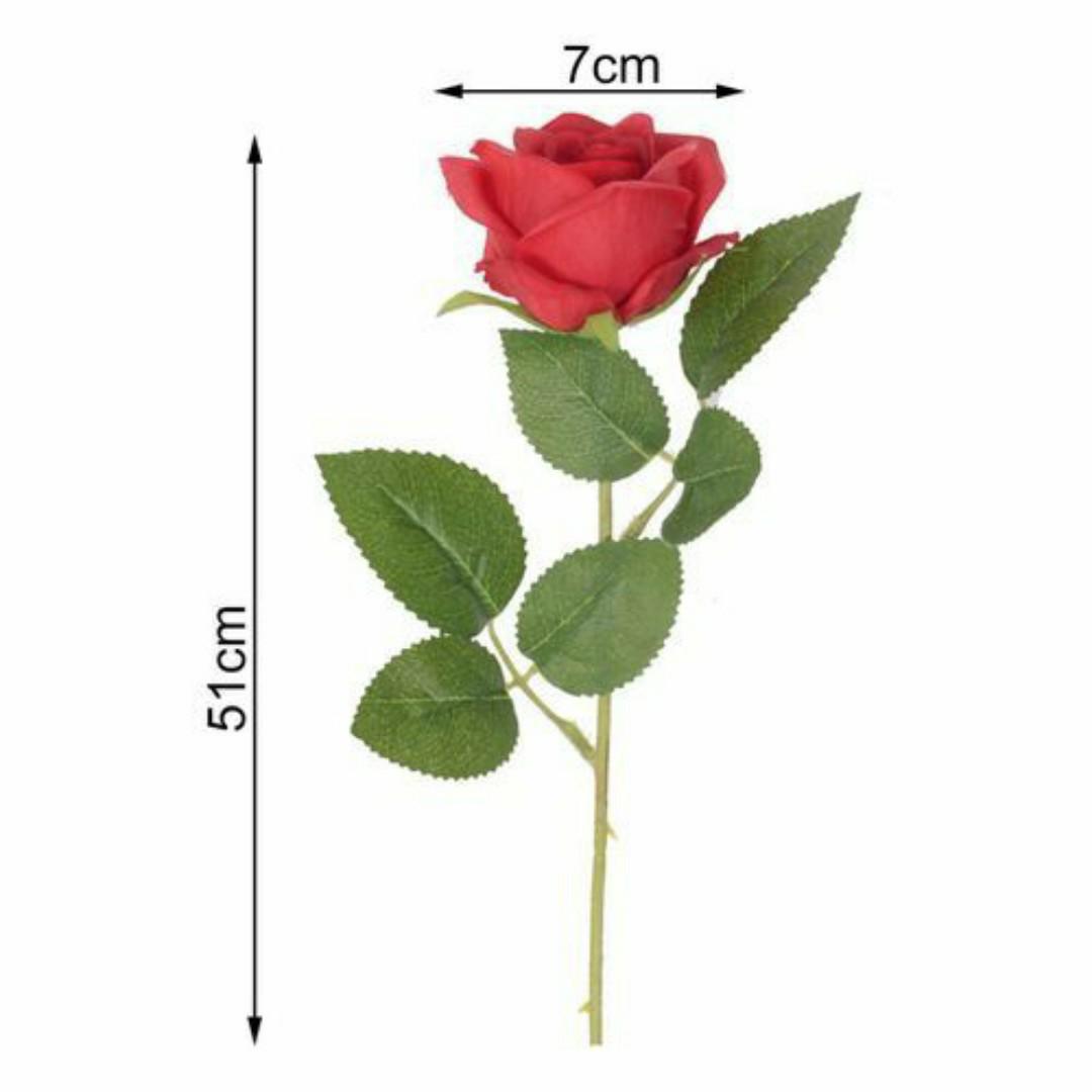 1PC VALENTINE FLOWER GIFT ARTIFICIAL RED ROSE FLOWER FOR MEN WOMEN - LATEX (REALISTIC LOOK, TOUCH AND FEEL)
