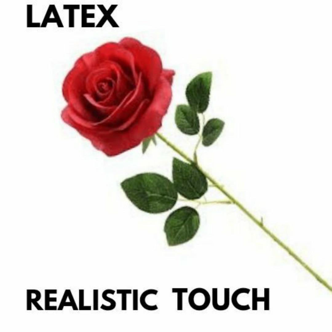 1PC VALENTINE FLOWER GIFT ARTIFICIAL RED ROSE FLOWER FOR MEN WOMEN - LATEX (REALISTIC LOOK, TOUCH AND FEEL)