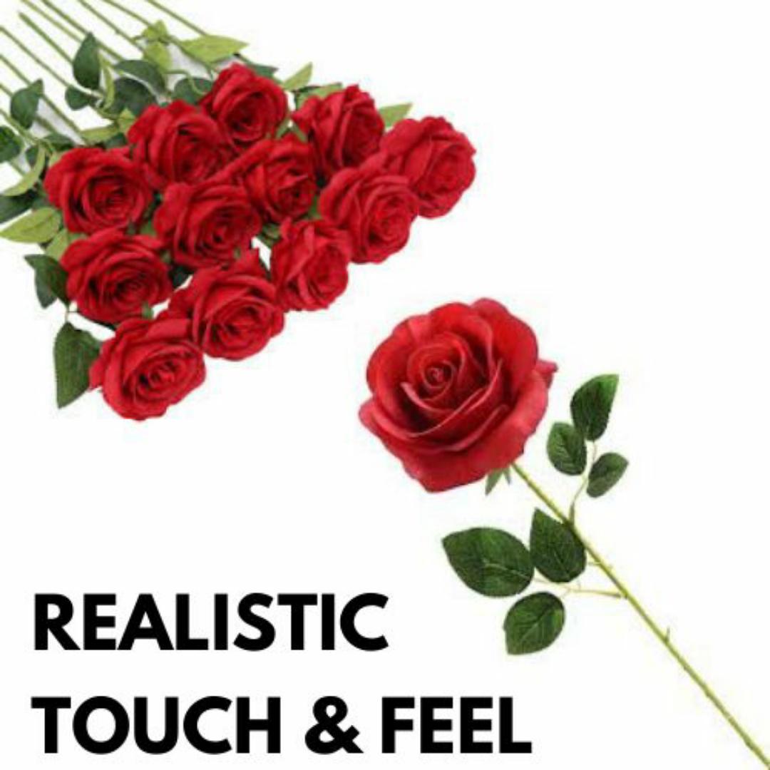 1PC VALENTINE FLOWER GIFT ARTIFICIAL RED ROSE FLOWER FOR MEN WOMEN - LATEX (REALISTIC LOOK, TOUCH AND FEEL)