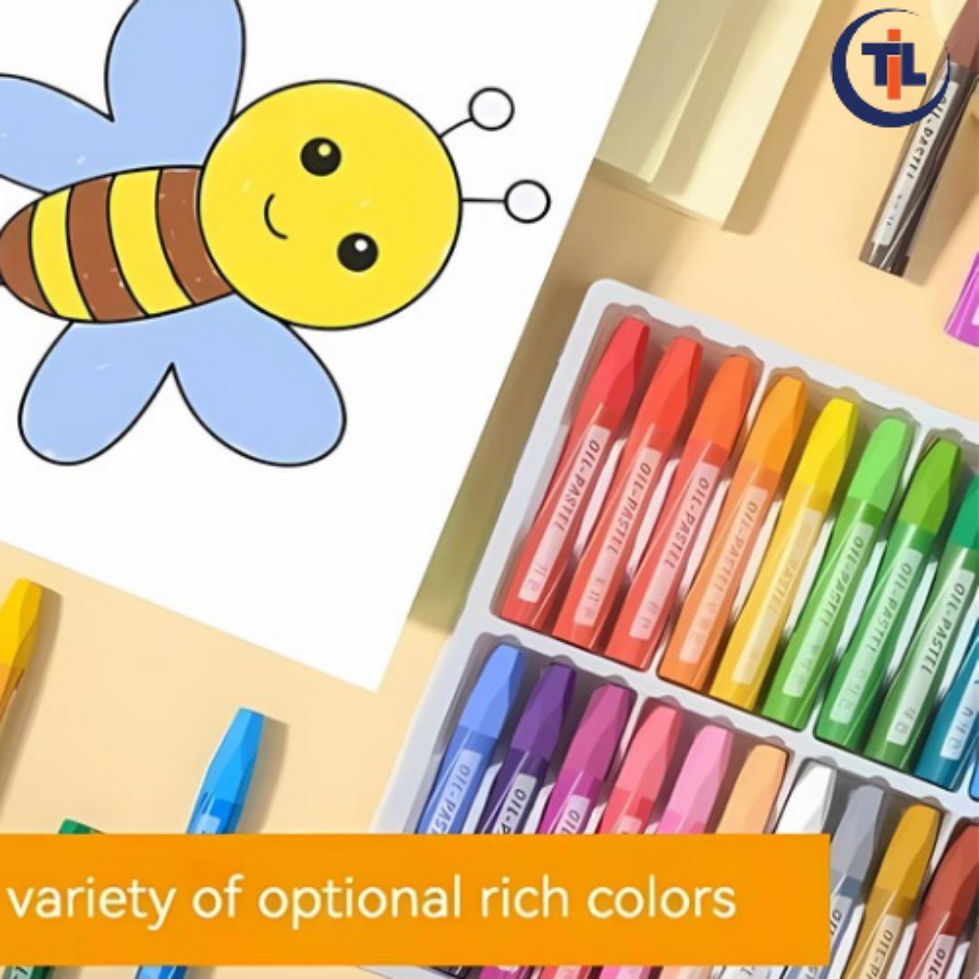 CRAYONS 36 COLOURS SET DRAWING COLOURING SCHOOL ART OIL PASTEL - PREMIUM QUALITY