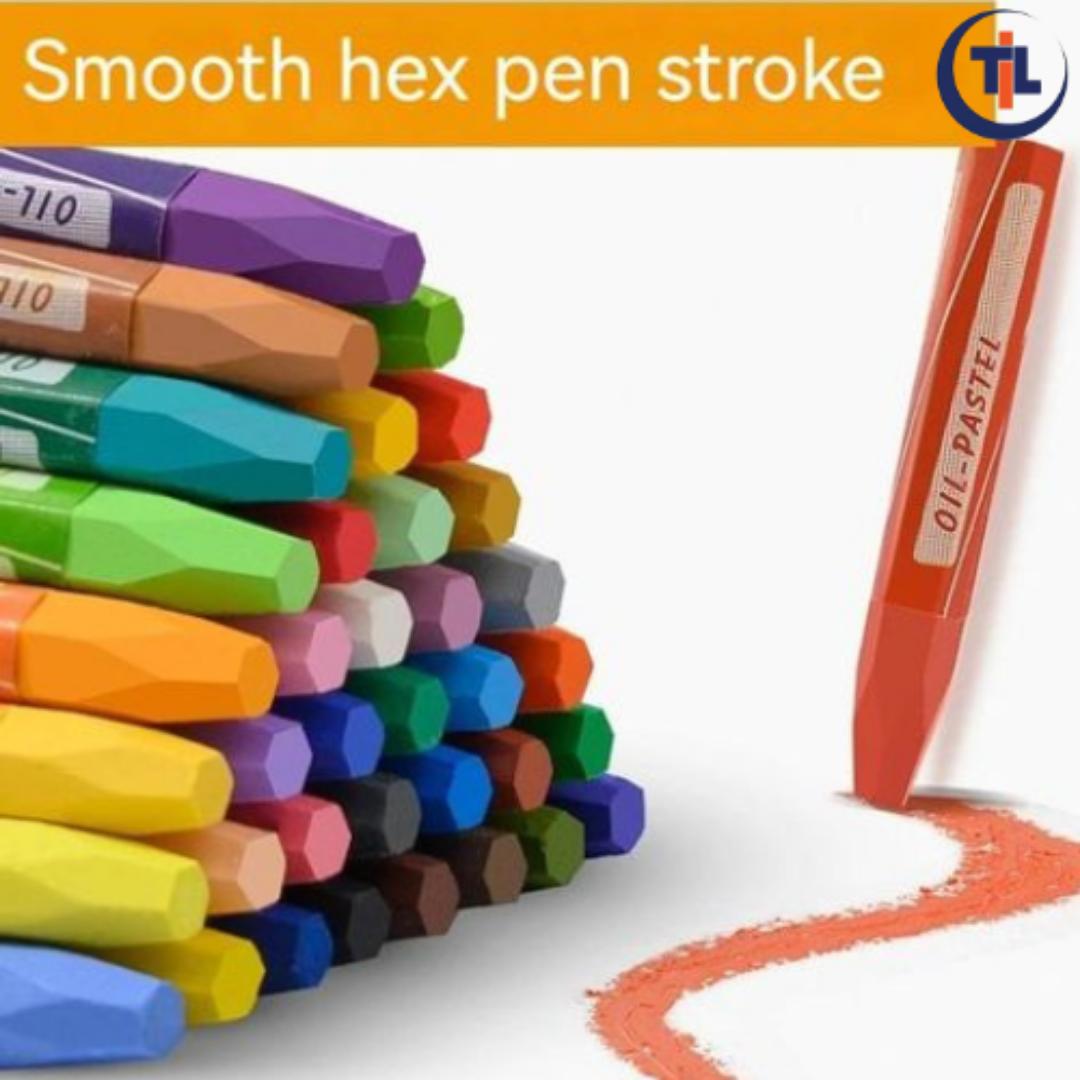 CRAYONS 36 COLOURS SET DRAWING COLOURING SCHOOL ART OIL PASTEL - PREMIUM QUALITY
