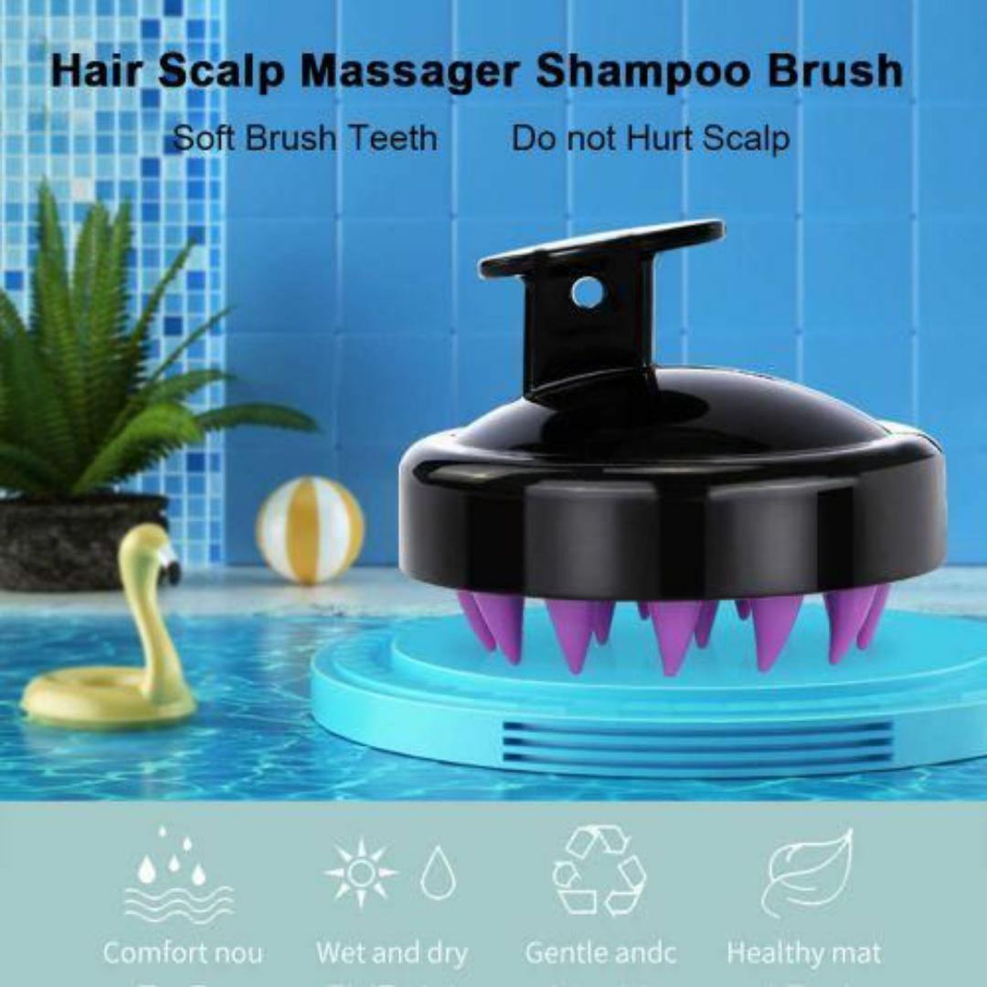 HAIR SKIN REJUVENATION HAIR RE GROWTH SCALP MASSAGER SHAMPOO BRUSH SOFT SILCONE HEAD