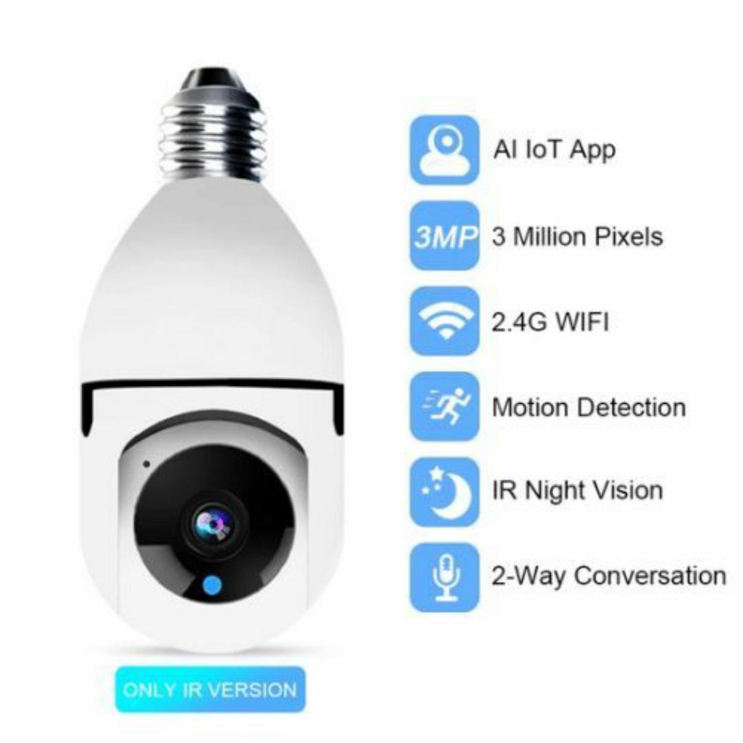 360° PANORAMIC PTZ E27 BULB CCTV WiFi IP SECURITY HD CAMERA