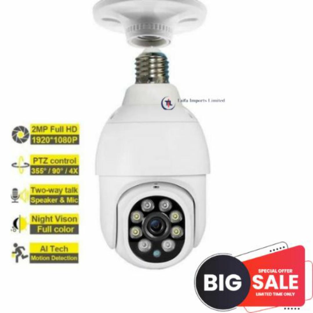 360° PANORAMIC PTZ E27 BULB CCTV WiFi IP SECURITY SURVEILLANCE SMART CAMERA 1080P