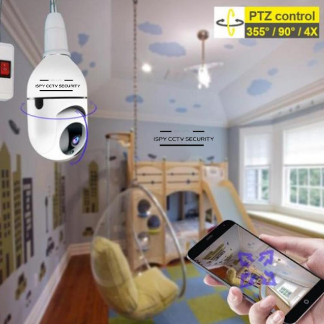 360° PANORAMIC PTZ E27 BULB CCTV WiFi IP SECURITY SURVEILLANCE SMART CAMERA 1080P