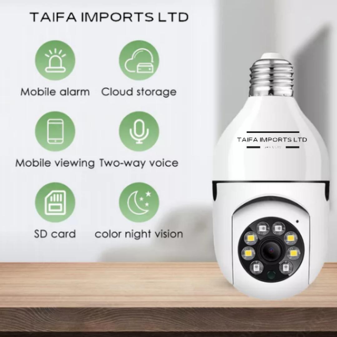 360° PANORAMIC PTZ E27 BULB CCTV WiFi IP SECURITY SURVEILLANCE SMART CAMERA 1080P