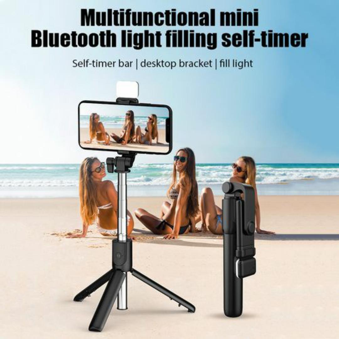 ADJUSTABLE PHONE CAMERA TRIPOD STAND + Wireless Bluetooth Fill Light for Blogging YouTube video recording