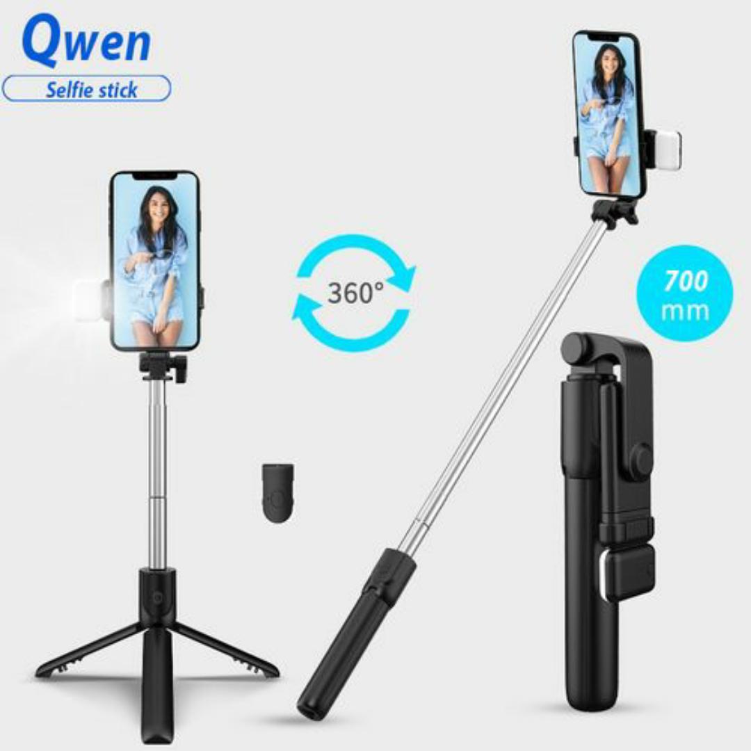 ADJUSTABLE PHONE CAMERA TRIPOD STAND + Wireless Bluetooth Fill Light for Blogging YouTube video recording