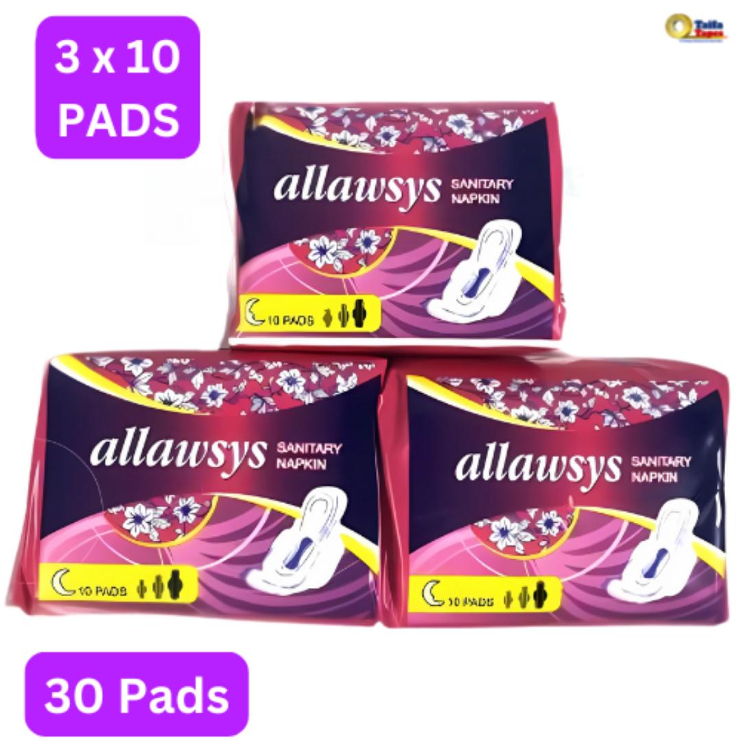 30 PADS ALWAYS PADS PANTY LINERS EXTRA PROTECT SANITARY NAPKINS - 3 PACK (30 PADS)