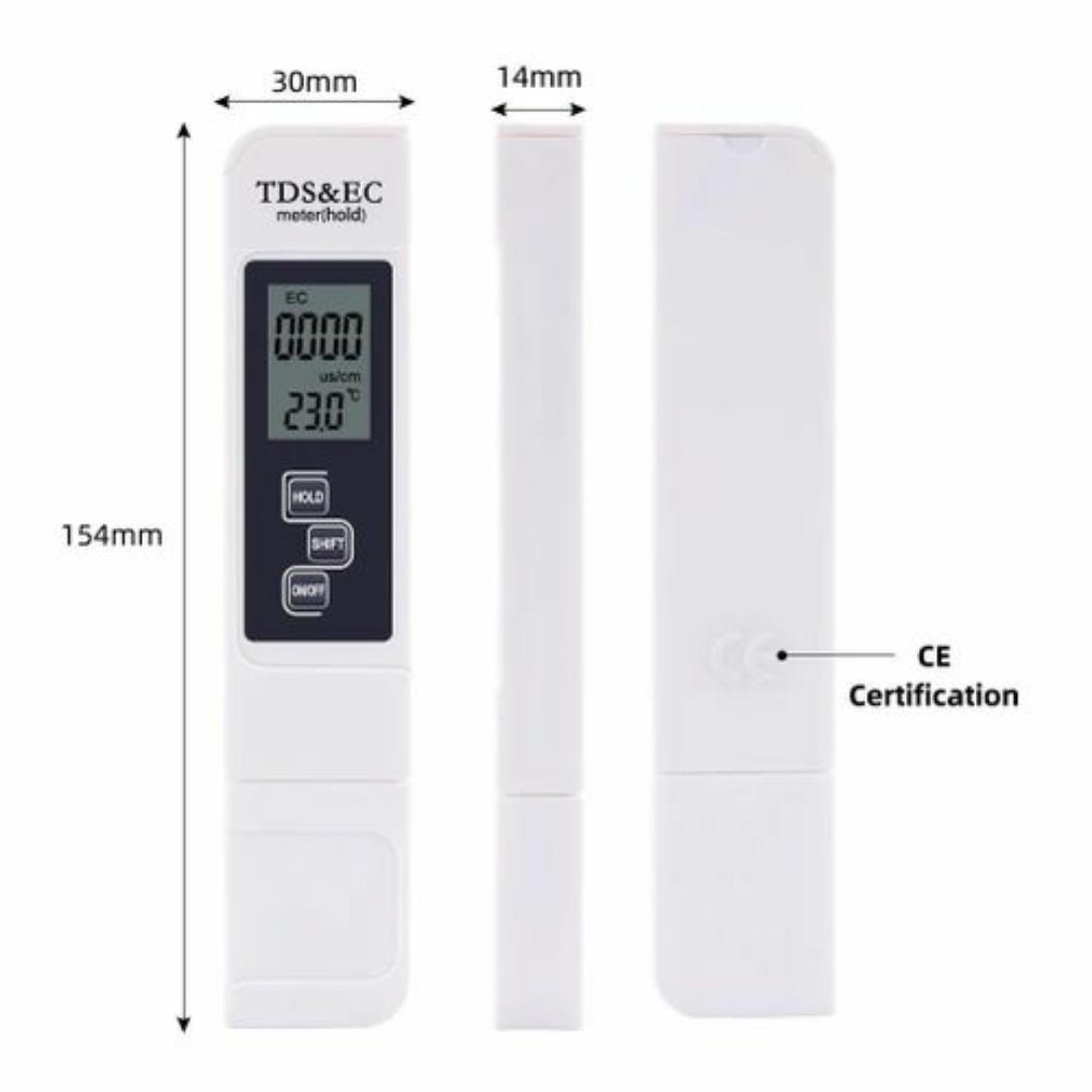 TDS Meter Digital Water Tester, 3-in-1 TDS, Temperature and EC Meter. Ideal for Drinking Water, Aquariums, Hydroponics