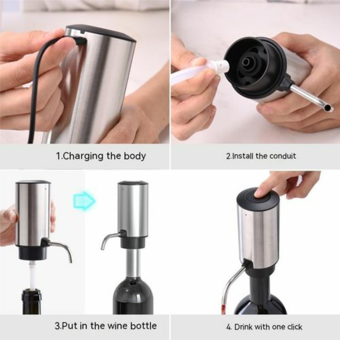 Electric Wine Aerator Automatic Decanter Pourer Whisker Pump Dispenser Quick Sobering Red Wine Airarator Bar Acceories Tools