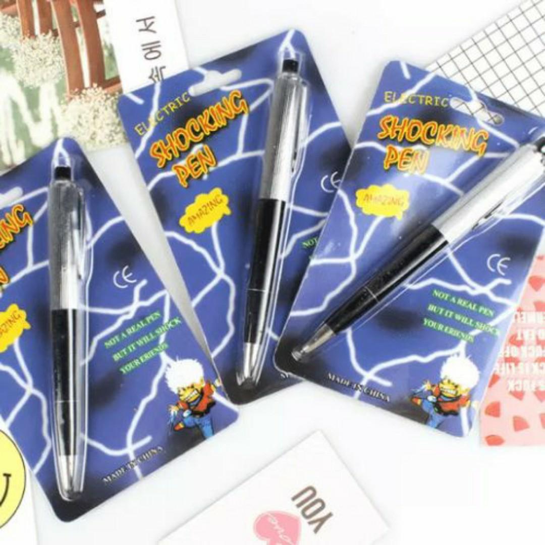 ELECTRIC SHOCKING BALL POINT PEN FOR PRANKS  2 IN 1 - PEN THAT ACTUALLY WORKS AND SHOCKS FUN PRANK