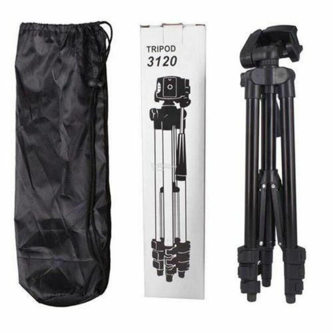 TRIPOD STAND FOR CAMERA & MOBILE PHONES WITH PHONE HOLDER FOR LIVE SELFIE RECORDING - 1.2 Meters Tall Tripod