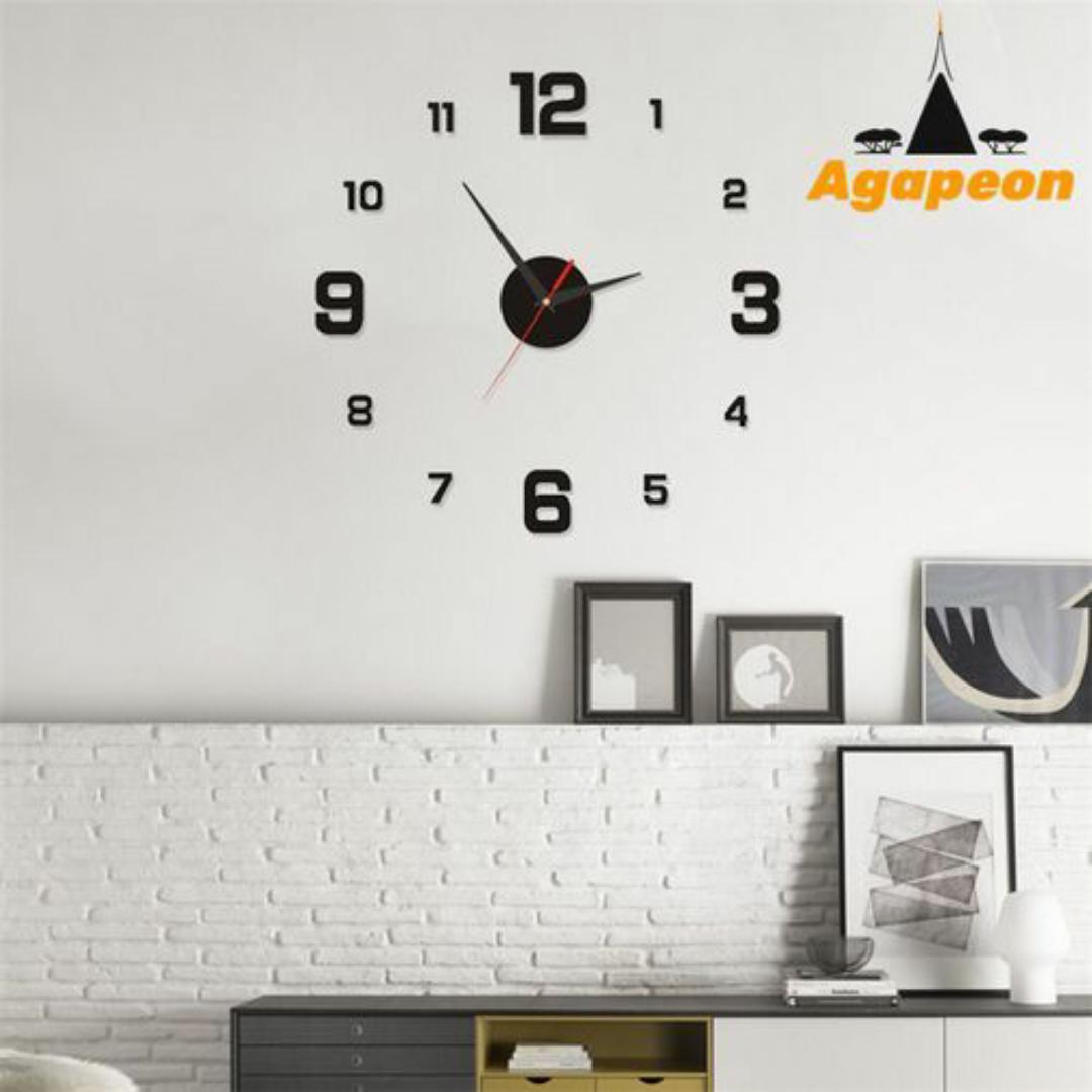Modern 3D Frameless Wall Clock Style Watches Hours DIY Room Home Decorations