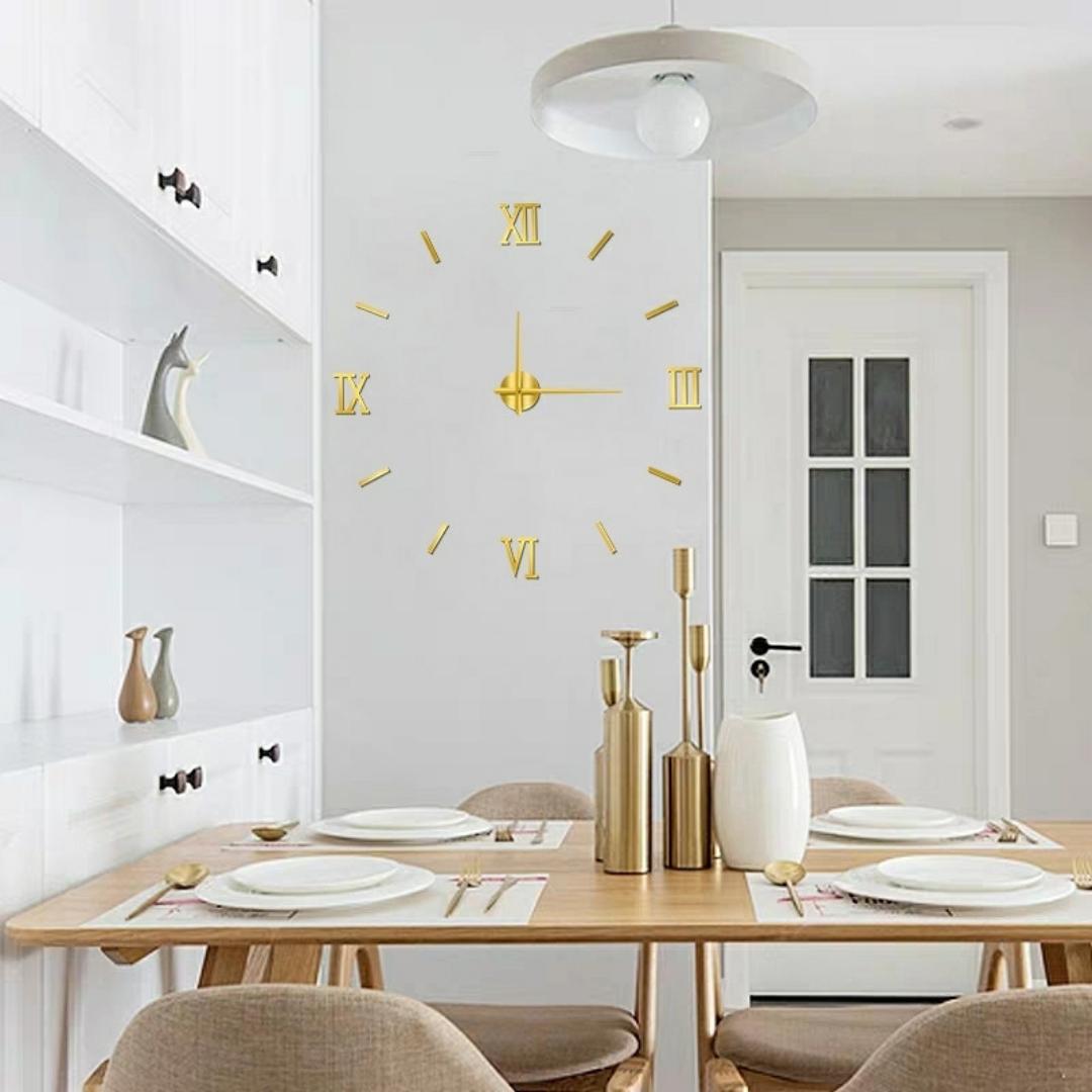 Modern 3D Frameless Wall Clock Style Watches Hours DIY Room Home Decorations