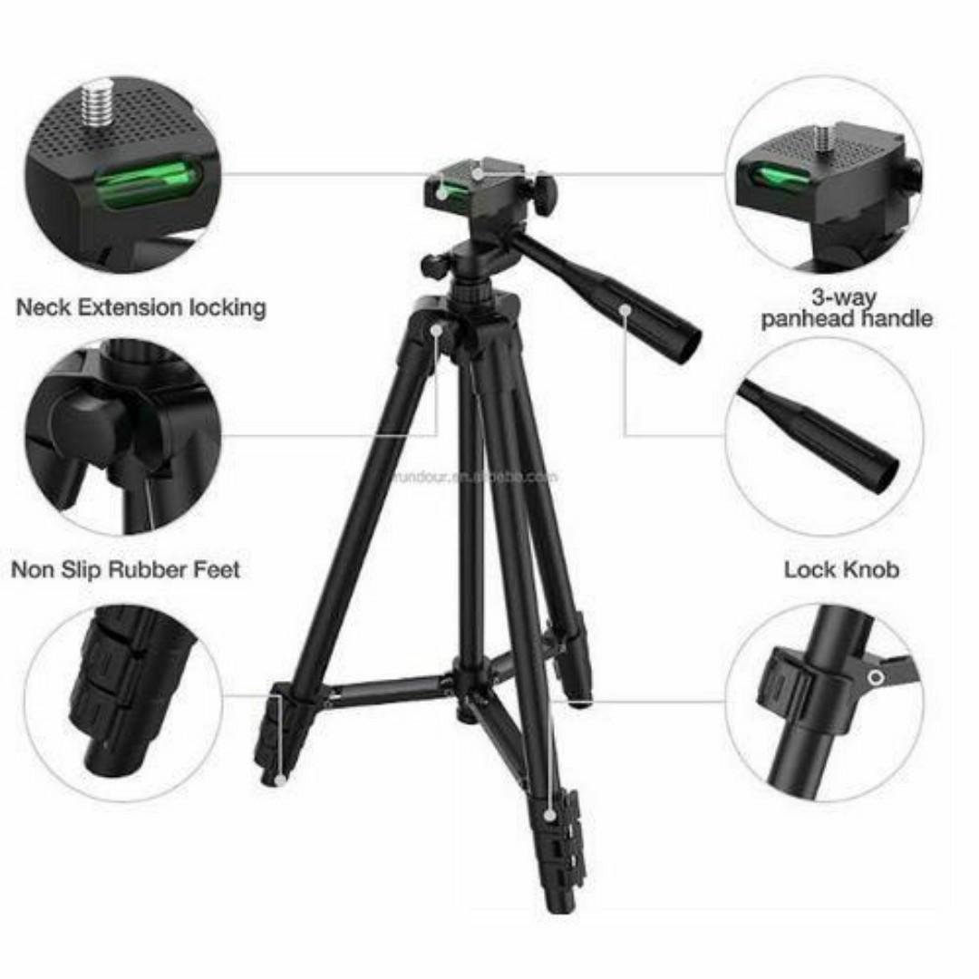PROFESSIONAL STUDIO CAMERA PHONE TRIPOD STAND + PHONE HOLDER CLIP

FOR SELFIE YOUTUBE LIVE RECORDING & BLOG