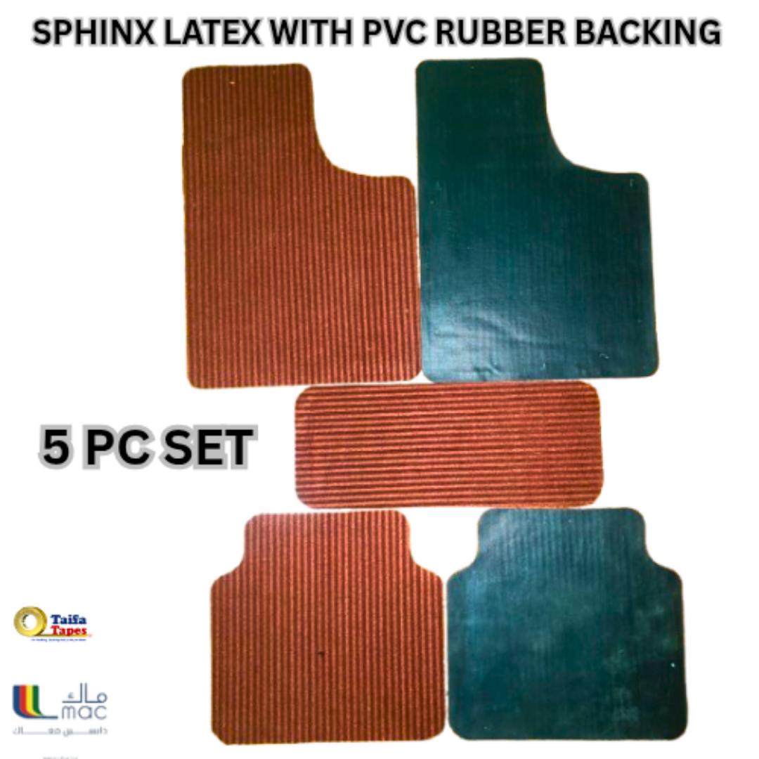 5 PCS SPHINIX LATEX CAR MATS WITH WATERPROOF PVC BACKING – UNIVERSAL FIT CAR MAT