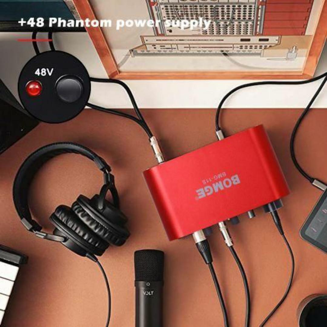 BOMGE BMG-11S USB Audio Interface 24-Bit/192kHz – Pro Studio Sound for Musicians & Podcasters