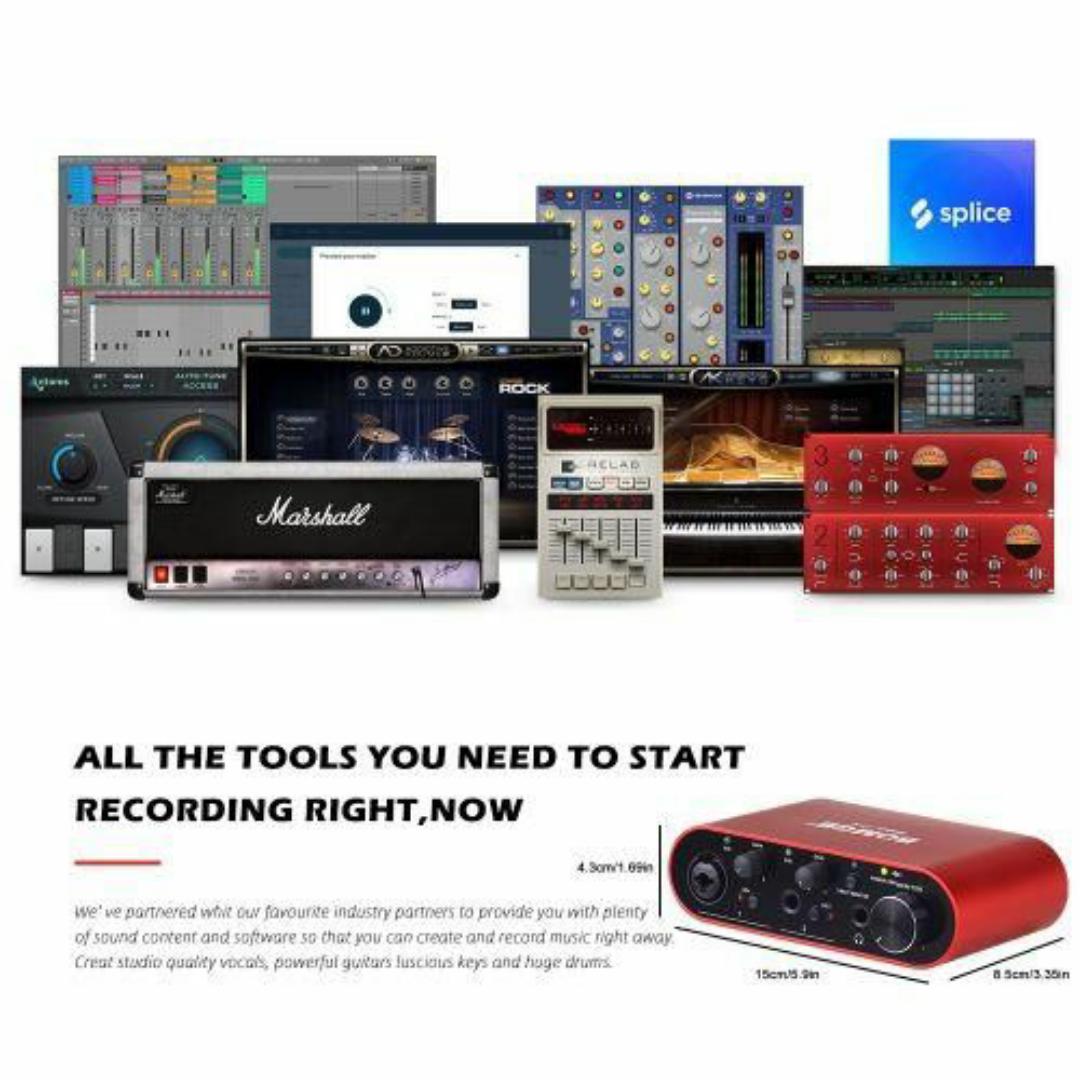 BOMGE BMG-11S USB Audio Interface 24-Bit/192kHz – Pro Studio Sound for Musicians & Podcasters