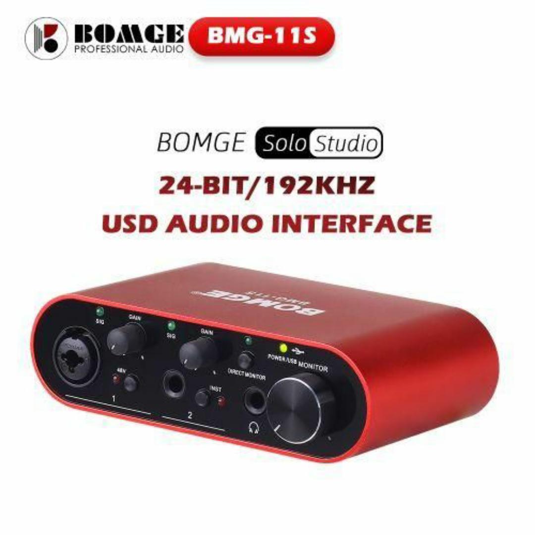 BOMGE BMG-11S USB Audio Interface 24-Bit/192kHz – Pro Studio Sound for Musicians & Podcasters