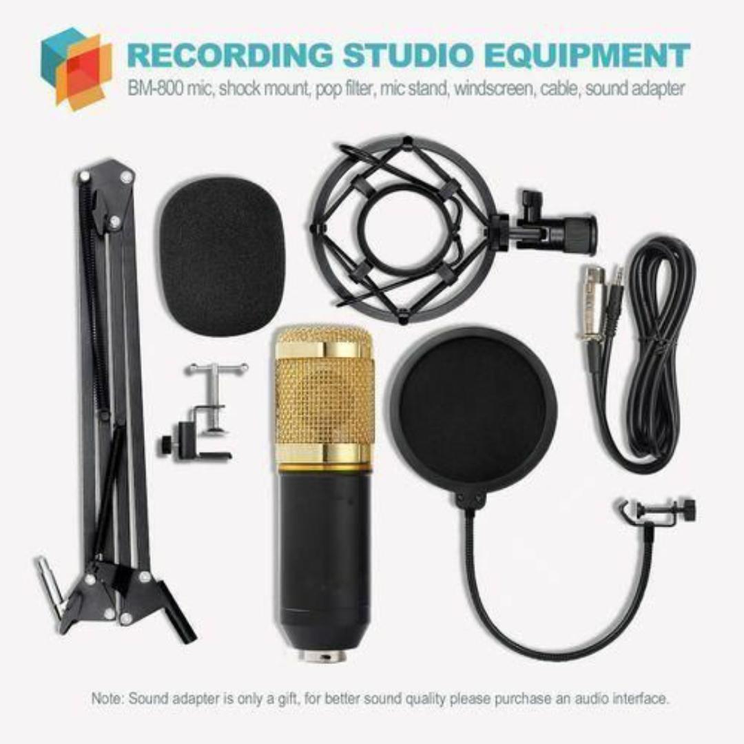 V8 Sound Card & BM800 Microphone Kit – Pro Studio Setup for Podcasts, Music & Live Streaming
