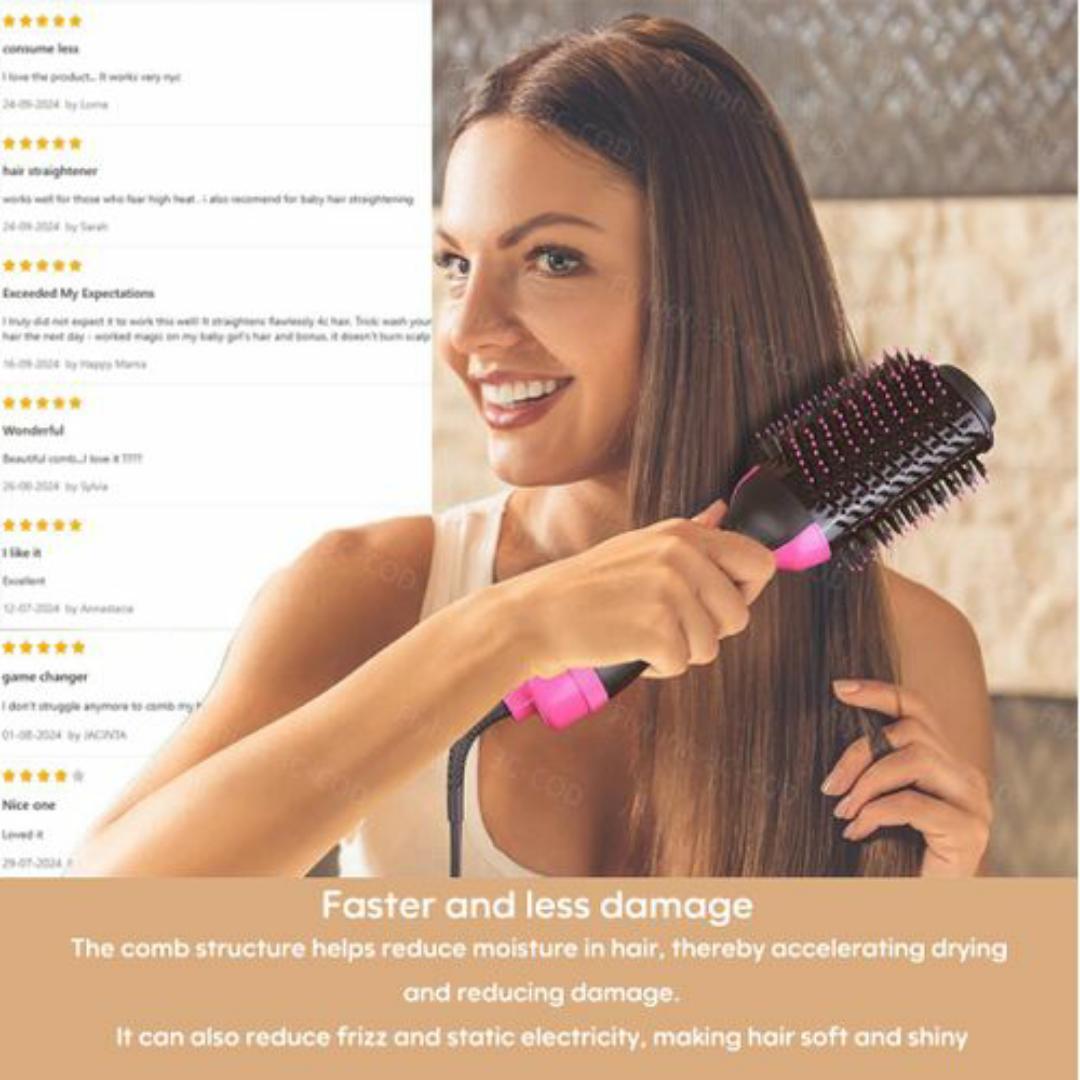 5-in-1 Hair Dryer Brush & Volumizer | Negative Ion Straightening Comb for Smooth, Frizz-Free Hair