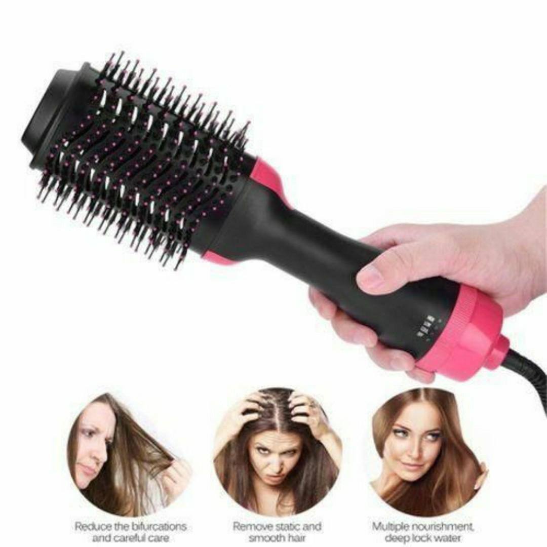 5 in 1 Professional Electric Hair Dryer Heated Hot Comb Hair Straightener Hot Air Brush Comb Ionic Volumizer