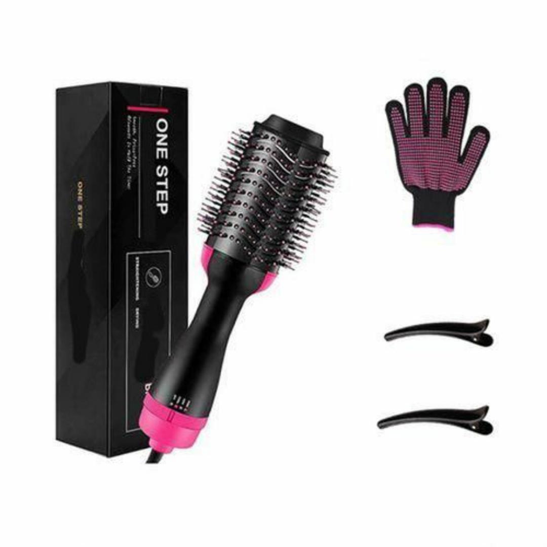 5 in 1 Professional Electric Hair Dryer Heated Hot Comb Hair Straightener Hot Air Brush Comb Ionic Volumizer
